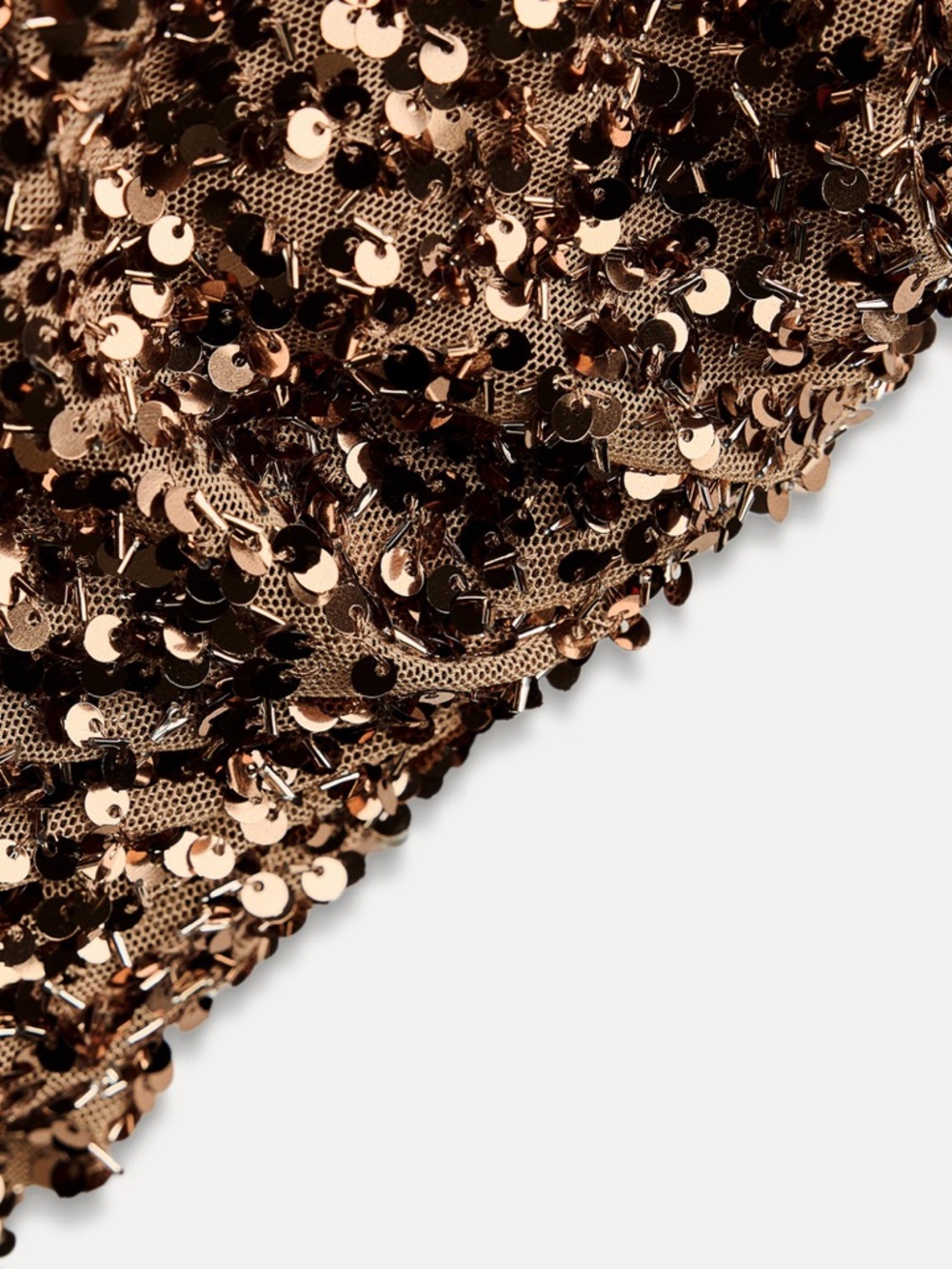 Zara Bronze Sequin Halter Maxi Dress - Picture 5 of 14